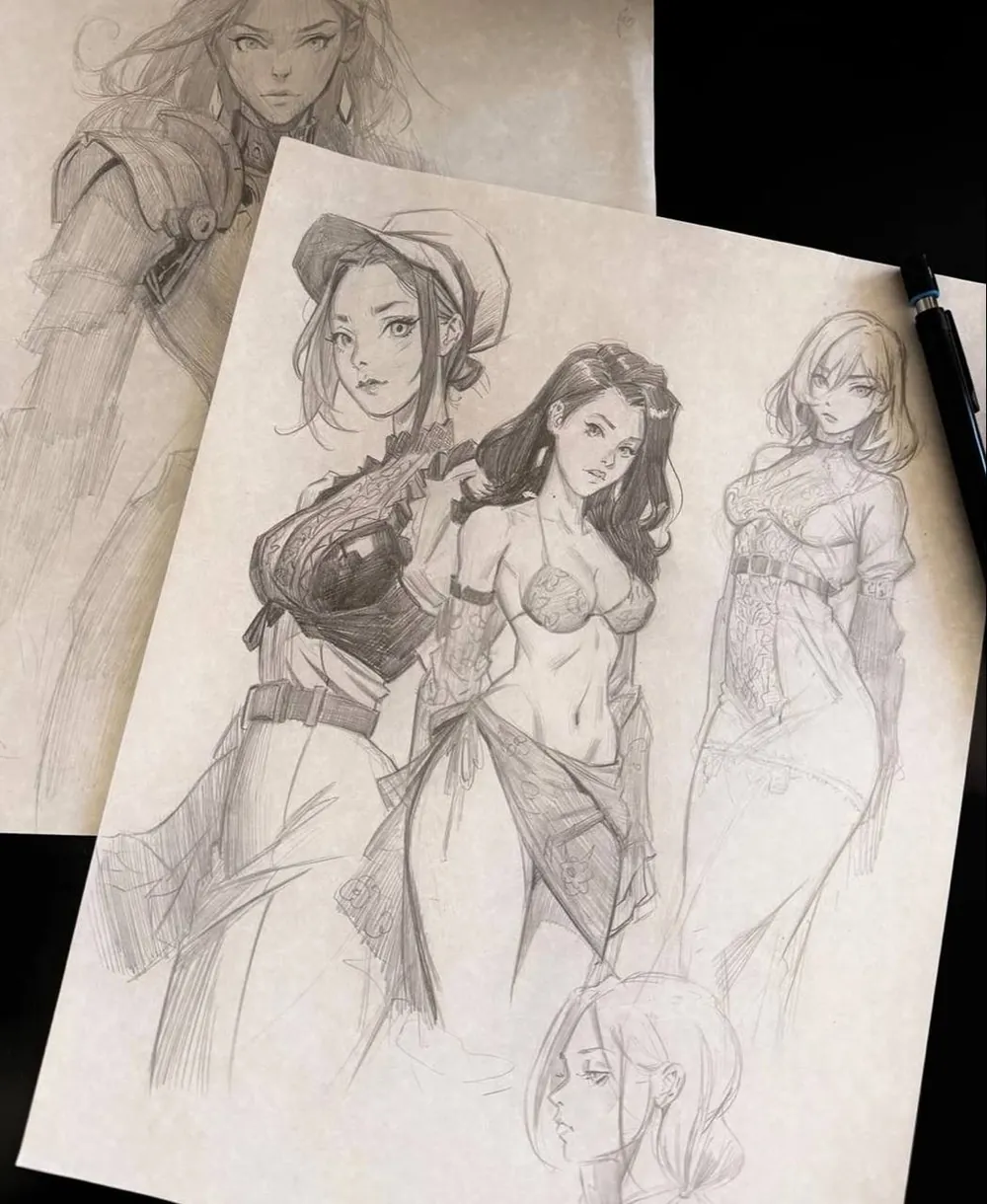 Charcoal figure sketch